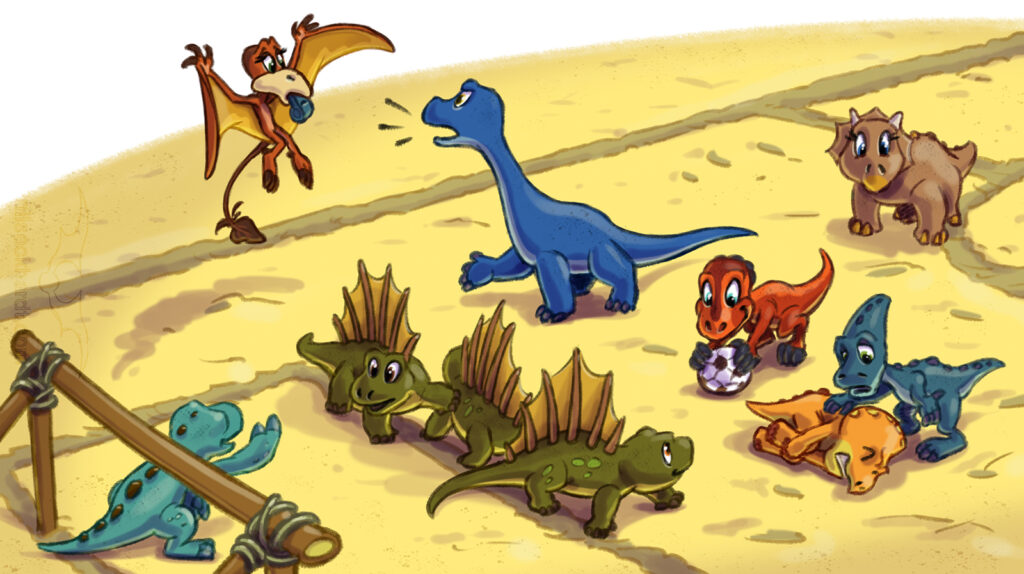 Illustrationen für Kinder – Kinderbuch Der kleine Dino Rabaukemann